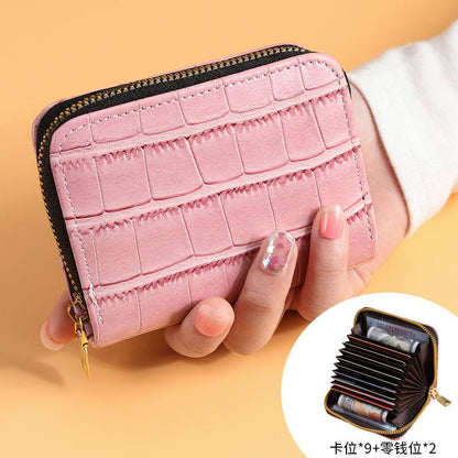 Card Holder Large Capacity Multiple Card Slots Driver's License Clip Set Women's Small Crocodile Pattern Simple Coin Purse