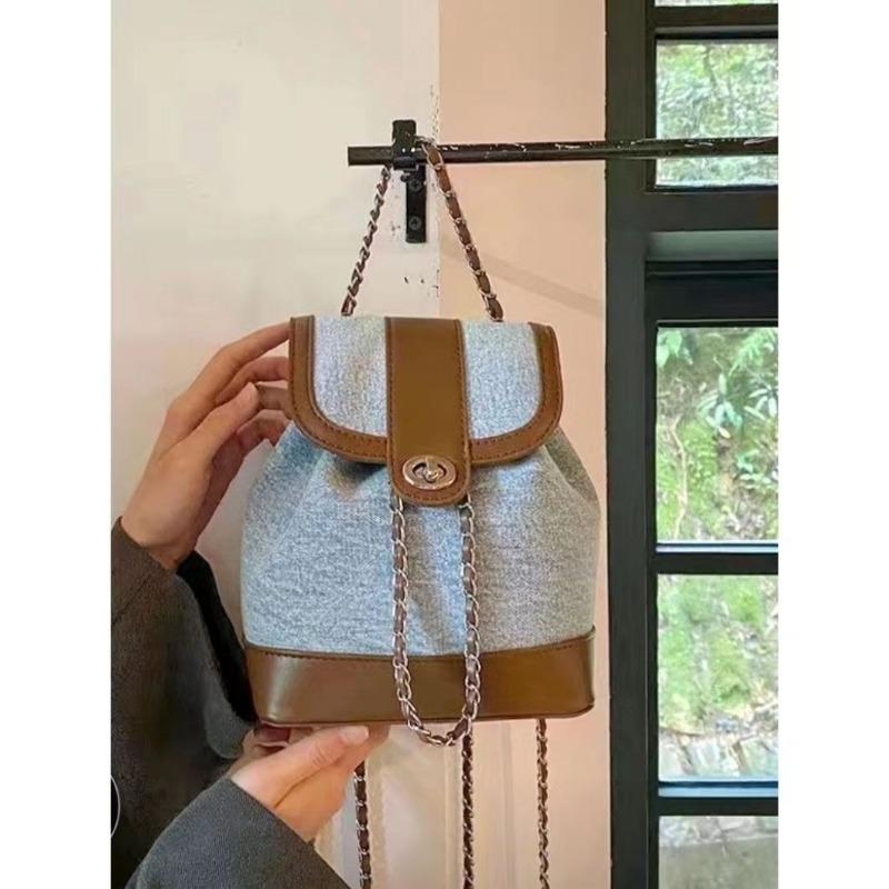 Korean Style Niche Western Style American Style Mini Chanel Style Chain Backpack Women's out Waterproof Backpack Shoulder Bag Women's