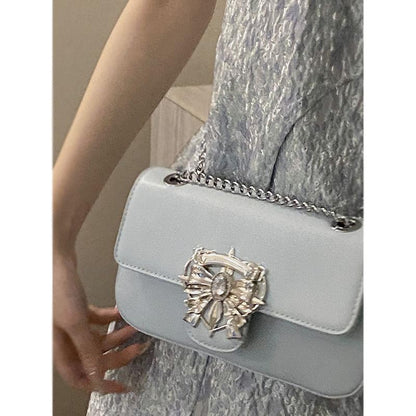 Textured Underarm Bag for Women 2024 New Fashion Summer Chain Small Square Bag Versatile INS One Shoulder Crossbody Bag Temperament Women's Crossbody Bag Advanced Women's Chain Bag