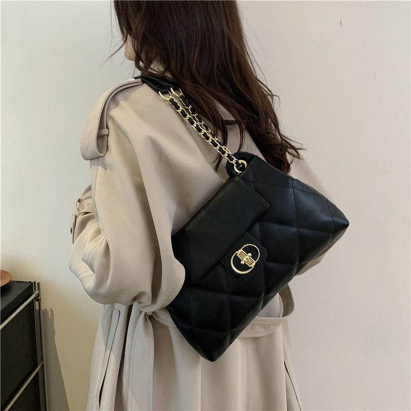 Diamond Style Tote Bag Women's 2024 New High-Grade Chain Shoulder Large Capacity Versatile Crossbody Commuter