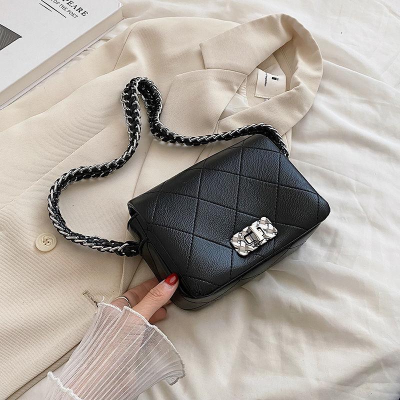 High Quality Small Bag for Women In Spring/summer 2024 New Korean Version, Small Fragrant Wind, Diamond Grid Chain, Single Shoulder, Underarm Small Square Bag