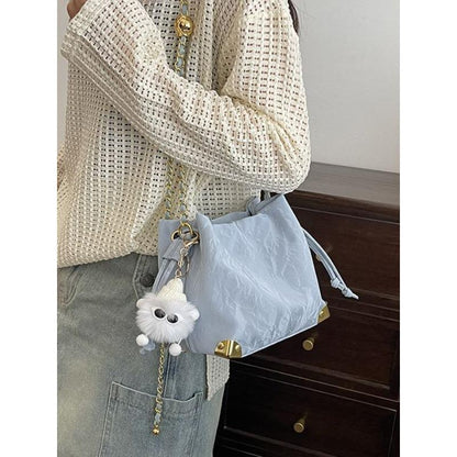 Korean Style Fashion Bucket Bag Women 2024 New Spring and Summer Simplicity Casual Shoulder Bag Niche Advanced Texture Messenger Bag