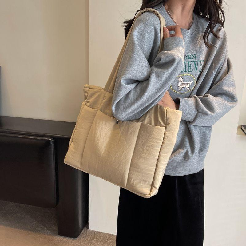 Large Capacity Community Bag 2024 Simple Bag Women's New Casual All-Match Shoulder Tote Bag Fashion Simple Women Shoulder Bag