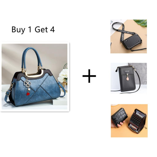 Large capacity portable bag for women 2024 new high-end texture niche design single shoulder bag retro elegant metal pendant decoration crossbody bag