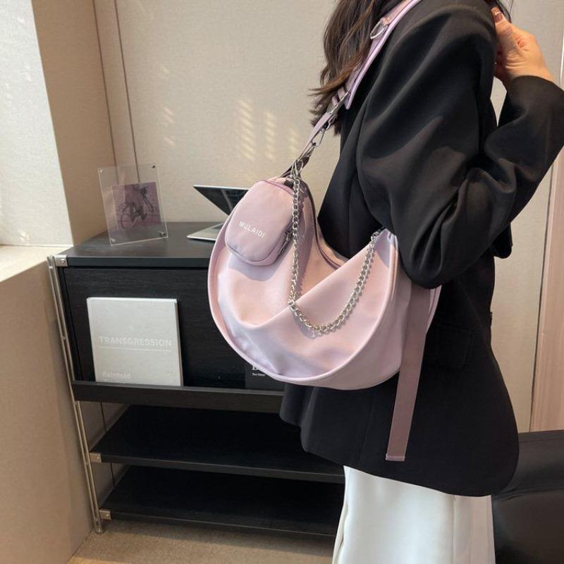 Large Capacity Bag for Women Spring and Summer All-Match 2024 New Shoulder Messenger Bag Texture Popular Ladies Niche Dumpling Bag