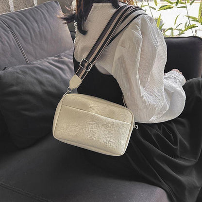 Camera Bag Good-looking Lychee Pattern Popular Crossbody Small Square Bag 2024 New Wide Shoulder Strap All-Match Casual Shoulder Bag