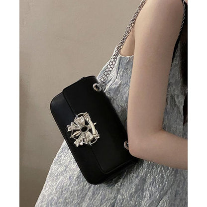 Textured Underarm Bag for Women 2024 New Fashion Summer Chain Small Square Bag Versatile INS One Shoulder Crossbody Bag Temperament Women's Crossbody Bag Advanced Women's Chain Bag