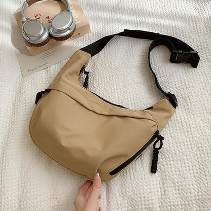 Special-Interest Design Bag Women's Large Capacity 2024 New Autumn Canvas Shoulder Messenger Bag Popular Commuter Dumpling Bag