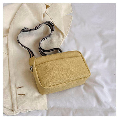 Camera Bag Good-looking Lychee Pattern Popular Crossbody Small Square Bag 2024 New Wide Shoulder Strap All-Match Casual Shoulder Bag