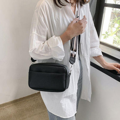 Camera Bag Good-looking Lychee Pattern Popular Crossbody Small Square Bag 2024 New Wide Shoulder Strap All-Match Casual Shoulder Bag