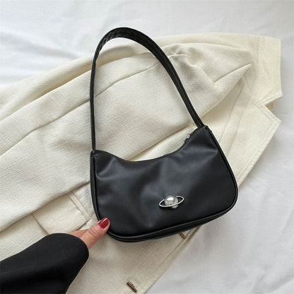 2024 New Good-looking French Style Bag for Women Silver Underarm Bag Internet Celebrity High-Grade All-Match Shoulder Bag