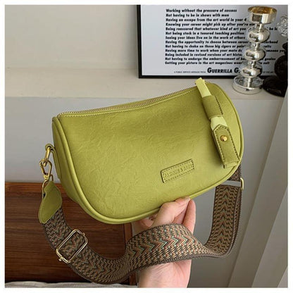 Niche Wide Shoulder Strap Bag Women's 2024 New Fashion One-Shoulder Popular Messenger Bag Advanced Texture All-Matching Dumpling Bag