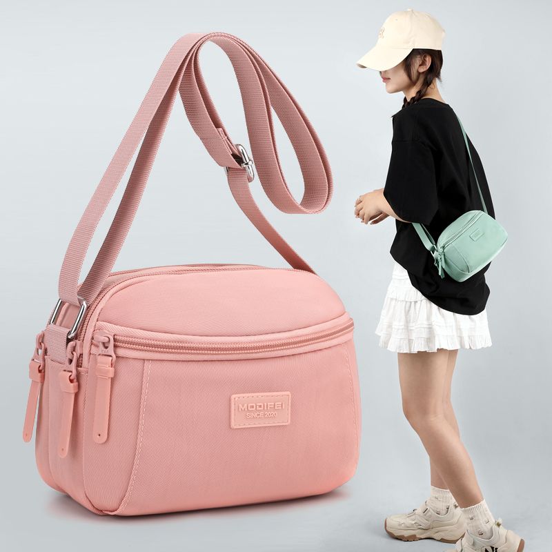 2024 New Fashion All-Match Messenger Bag for Women Summer Solid Color Casual Nylon Shoulder Bag Mini Bag for Women