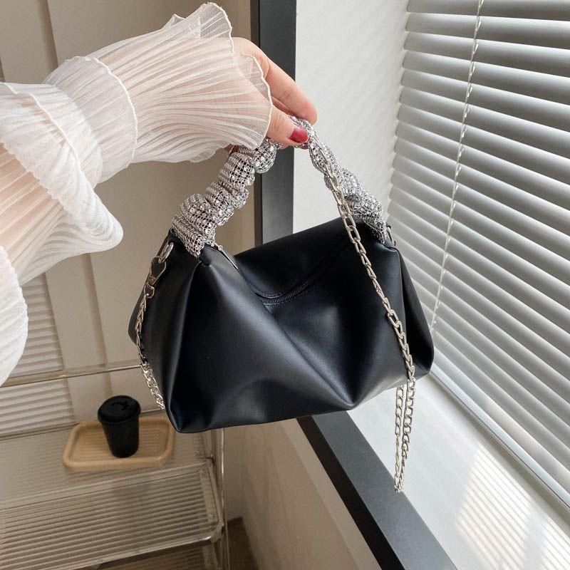 Cloud MiuMiu Bag Bag Women's Trendy Fashion All-Match Rhinestone Portable Messenger Bag Special-Interest Design Hand Carrying Lightweight Bags