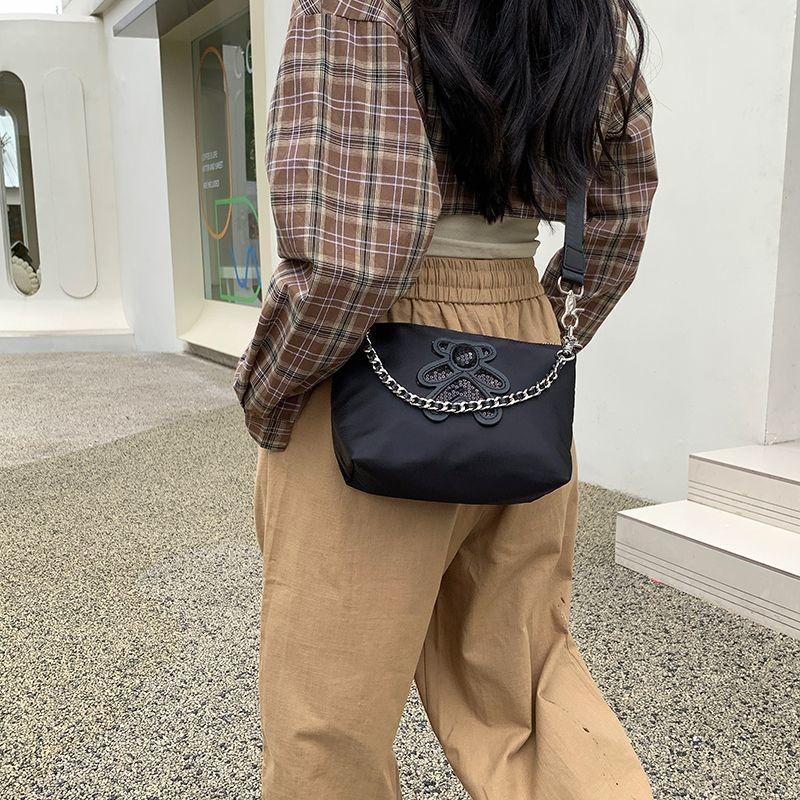 Crossbody Small Bag Women's Special-Interest Design Chain Small Square Bag Advanced Texture Fashion All-Match Shoulder Underarm Canvas Bag