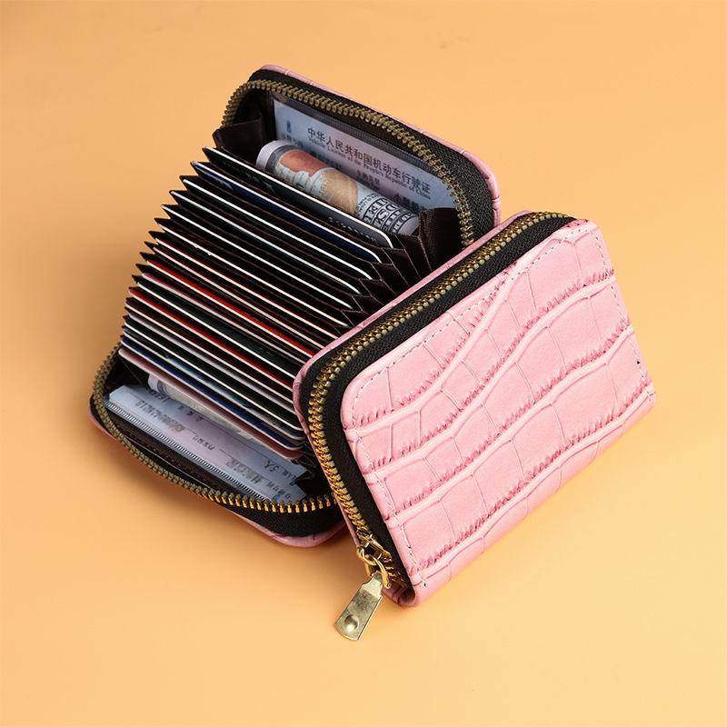 Card Holder Large Capacity Multiple Card Slots Driver's License Clip Set Women's Small Crocodile Pattern Simple Coin Purse