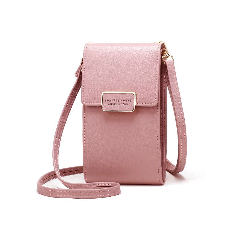 2024 Summer New Mobile Phone Bag Fresh and Cute Crossbody Bag Mini Exquisite Shoulder Bag Solid Color Vertical Zero Wallet Multiple Colors Can Be Paired Randomly