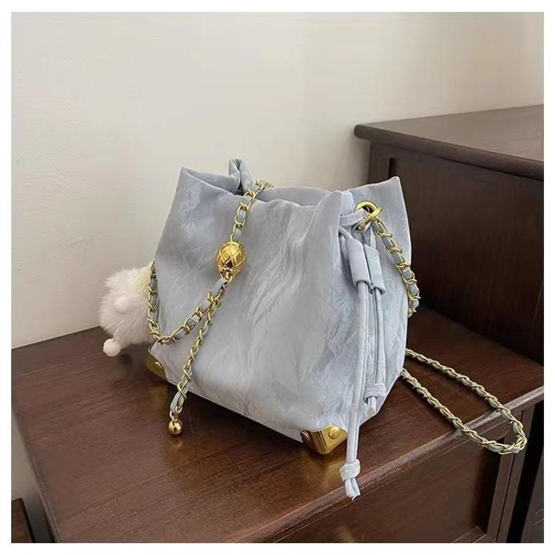 Korean Style Fashion Bucket Bag Women 2024 New Spring and Summer Simplicity Casual Shoulder Bag Niche Advanced Texture Messenger Bag