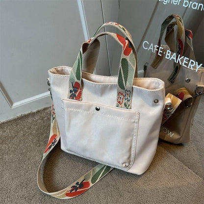 Canvas Bag Tote Bag Female 2024 New Fashion Simple Large Capacity Shoulder Bag Student Class Bag Crossbody Bag