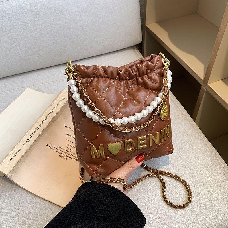 2024 New French Entry Lux Chain Bucket Bag Commuter Storage Bag Fashion All-Match Shoulder Messenger Bag Women's Bag