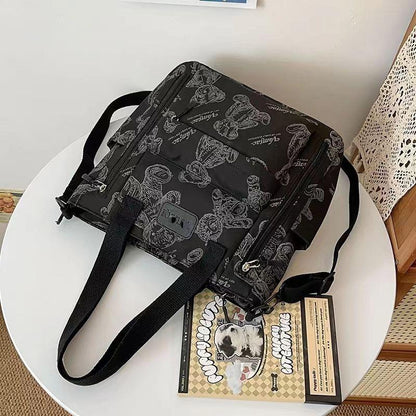 Special-Interest Design Good-looking Japanese Cute Bear Tote Bag Large Capacity College Student Class Portable Shoulder Bag Female