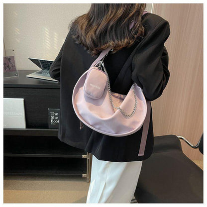 Large Capacity Bag for Women Spring and Summer All-Match 2024 New Shoulder Messenger Bag Texture Popular Ladies Niche Dumpling Bag