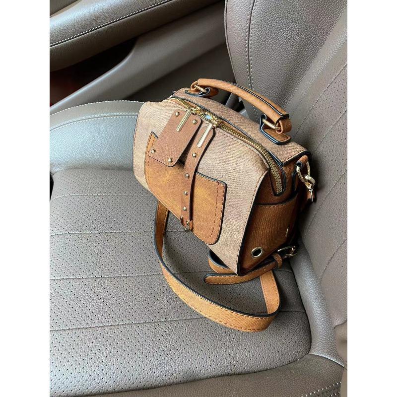 Retro Motorcycle Bag Pillow Bag 2024 Spring and Summer New Women's Bag Contrast Color Small Bag Shopping Shoulder Messenger Bag