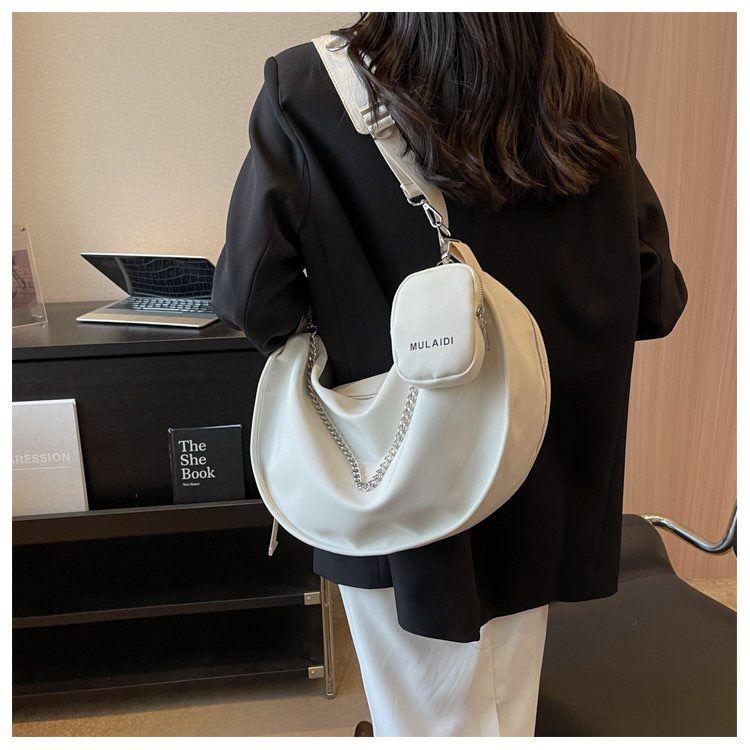 Large Capacity Bag for Women Spring and Summer All-Match 2024 New Shoulder Messenger Bag Texture Popular Ladies Niche Dumpling Bag