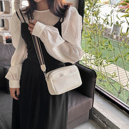 Camera Bag Good-looking Lychee Pattern Popular Crossbody Small Square Bag 2024 New Wide Shoulder Strap All-Match Casual Shoulder Bag