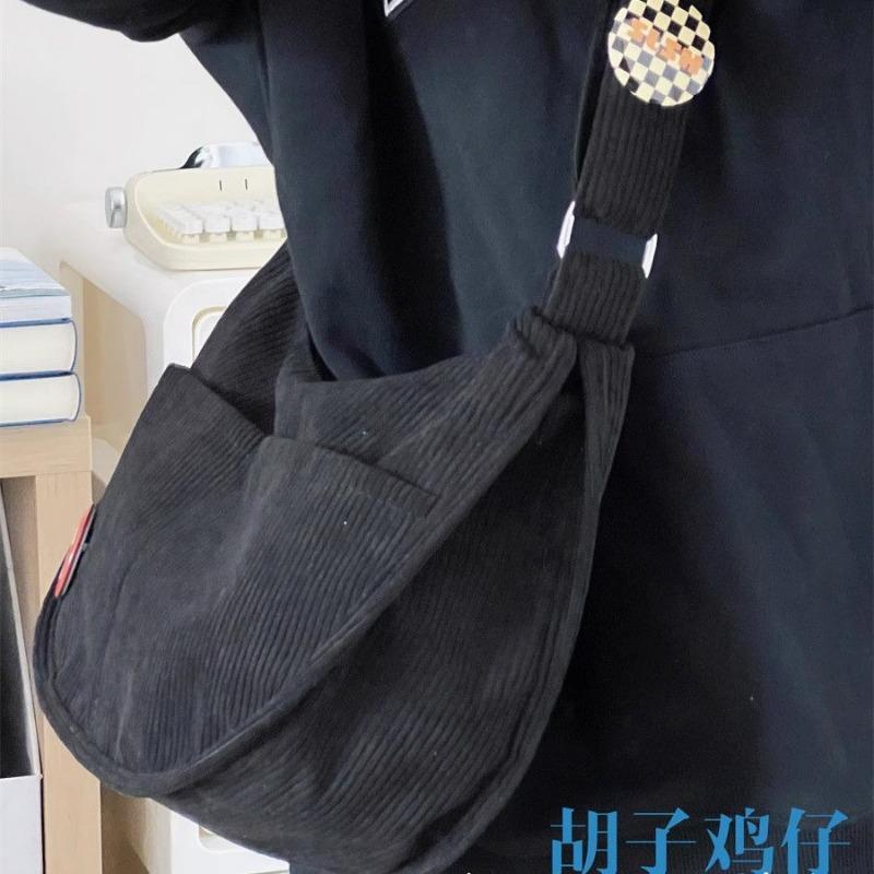 Corduroy Idle Style All-Match Japanese Style Artistic Shoulder Crossbody Casual Korean Style Women's Simple Dumpling Bag