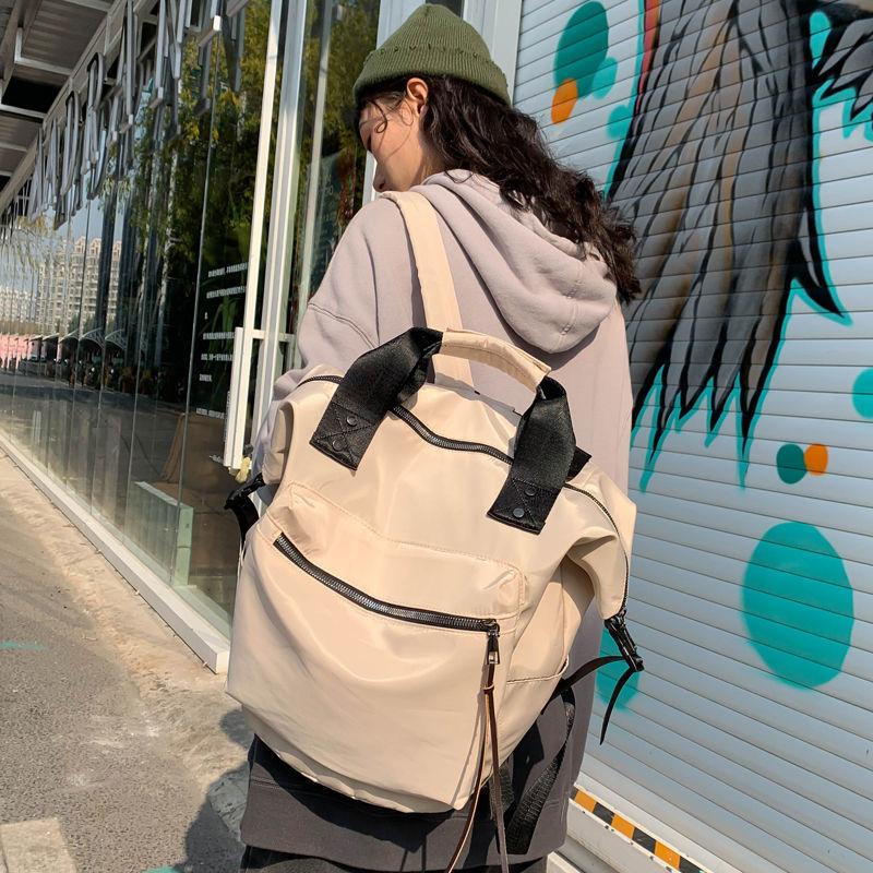 Fashion Backpack Female Student Korean Style Versatile Backpack Large Capacity Travel Backpack Women's Backpack Hand-Carrying Multifunctional