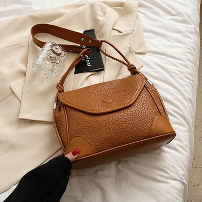 High Quality Retro Large Bag for Women 2024 New Fashionable Soft Leather Small Square Bag for Spring and Summer Versatile Single Shoulder Underarm Bag