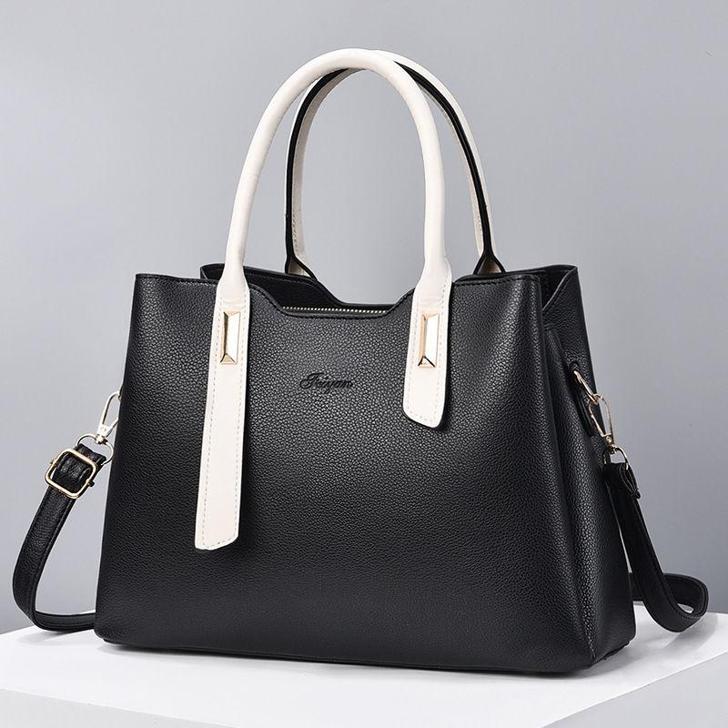 Women's Bag Fashion Light Luxury Mom's Bag 2024 New PU Simple and Magnificent Women's Handheld Shoulder Bag Tidal Crossbody Bag