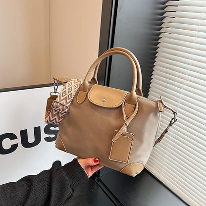 This Year's Popular Nylon Cloth Bag Women's Large Capacity 2024 New High Sense Wide Strap Crossbody Bag Portable Tote Bag