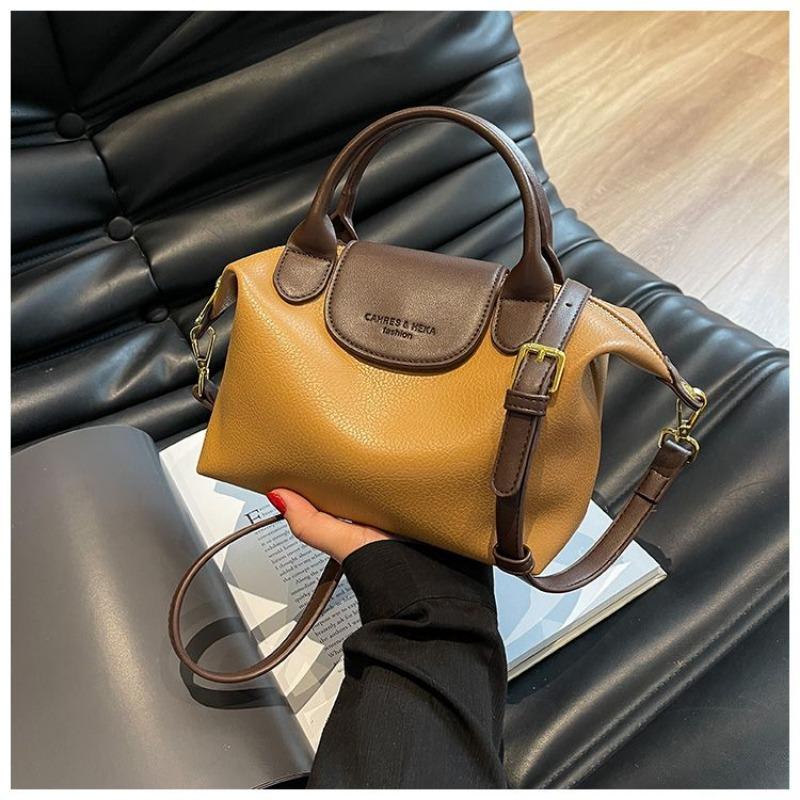 Special-Interest Design Fashion Color Contrast Soft Leather Dumpling Bag 2024 New Advanced Texture Handbag All-Match Messenger Bag for Women