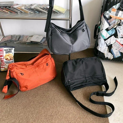 Same Style Crossbody Bag Sports Lightweight and Large Capacity One-Shoulder Tote Casual Waterproof Simple Nylon Cloth Men's and Women's Dumplings