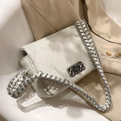 High Quality Small Bag for Women In Spring/summer 2024 New Korean Version, Small Fragrant Wind, Diamond Grid Chain, Single Shoulder, Underarm Small Square Bag