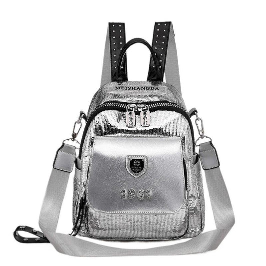 Super Fire Burst Backpack for Women 2024 New Fashionable Sequins Backpack Trendy All-Match Shoulder Bag Dual-Use Travel Bag