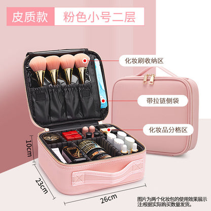 Portable Pink Girly Heart Makeup Bag Female Portable Travel Cosmetics Storage Bag Ins Style Super Popular Professional