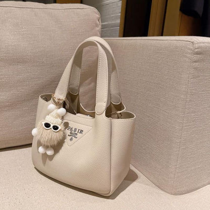 Handbag 2024 Spring and Summer New All-Match Shoulder Messenger Bag Fashion Special-Interest Bucket Texture Popular Bag