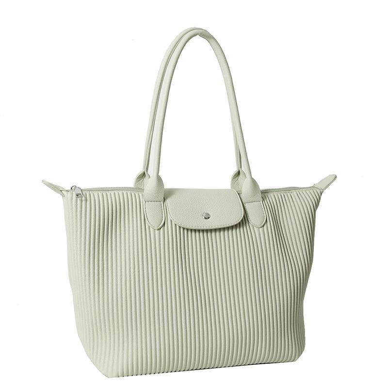 New Super Popular Pleated Large Tote Bag 2024 Popular Commuter Hand-Carrying Bag Fashion All-Matching Large Shoulder Bag Ladies