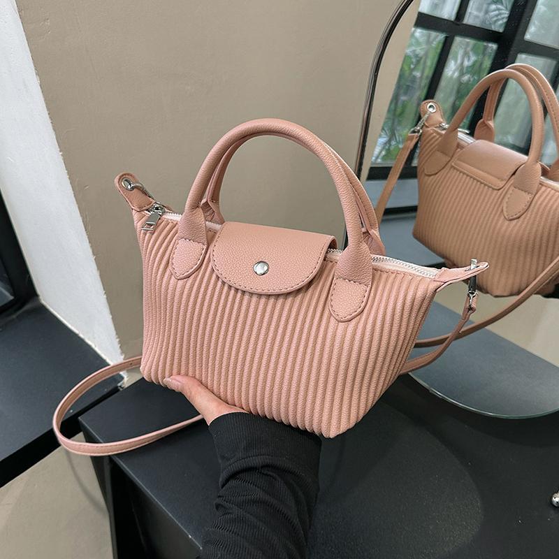 INS Super Popular Pleated Tote Bag 2024 Popular Commuter Hand-Carrying Bag Fashion All-Matching Large Shoulder Bag