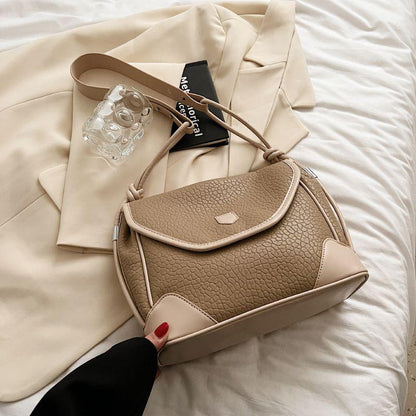 High Quality Retro Large Bag for Women 2024 New Fashionable Soft Leather Small Square Bag for Spring and Summer Versatile Single Shoulder Underarm Bag