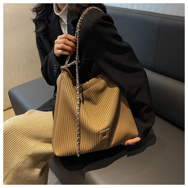 Pleated Large Capacity Bag Tote Bag Commuting Large Bag 2024 New Stylish Good Texture Niche Shoulder Messenger Bag for Women