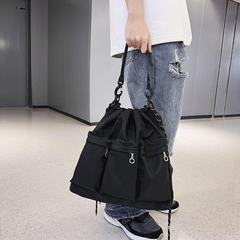 One-Shoulder Bucket Casual Simple Messenger Bag Advanced Large Capacity New Drawstring Tote Nylon Cloth Commuter Waterproof