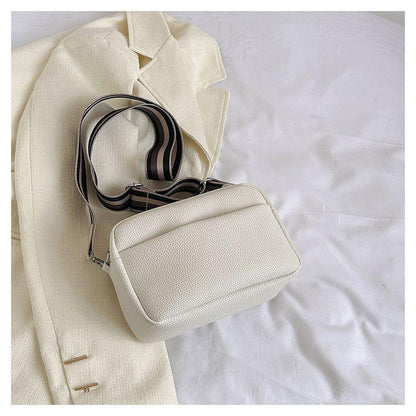 Camera Bag Good-looking Lychee Pattern Popular Crossbody Small Square Bag 2024 New Wide Shoulder Strap All-Match Casual Shoulder Bag