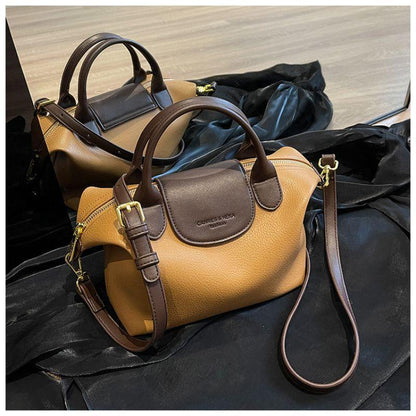 Special-Interest Design Fashion Color Contrast Soft Leather Dumpling Bag 2024 New Advanced Texture Handbag All-Match Messenger Bag for Women