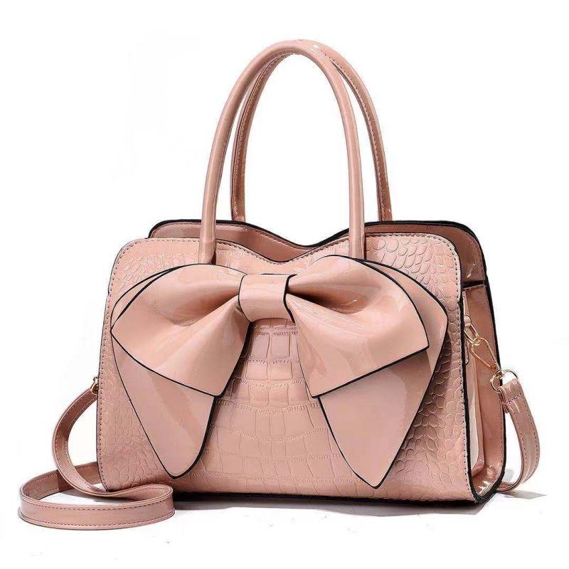 Women's Bag 2024 Autumn New Crossbody Bag Fashion Crocodile Bow Knot Handbag Simple and Trendy Mom's Bag