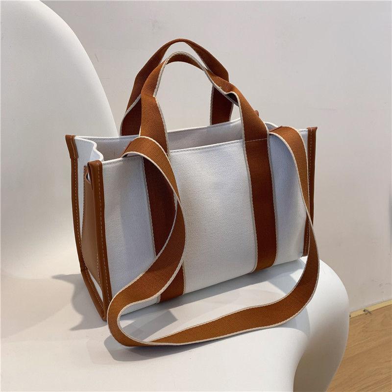 Messenger bag fashion commuter tote bag 2024 new large-capacity female canvas atmospheric simple shoulder bag hand-held