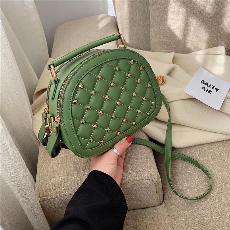 New Shoulder Bag Women 2024 New Crossbody Bag Trendy Rivet Handbag One Shoulder Bag Student Rivet Fashion Bag Temperament Women's Bag